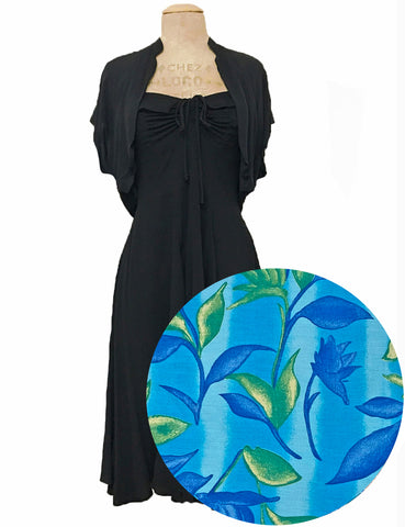 PREOREDER - Blue Lagoon 1940s Style Marta Halter Swing Dress