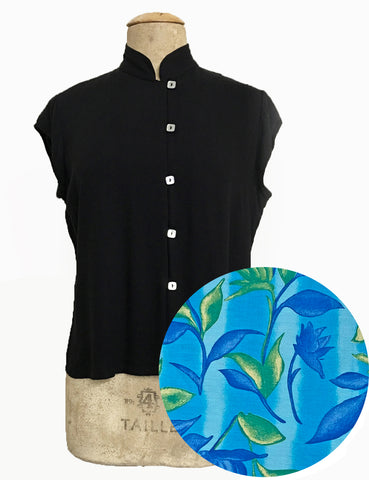 PREORDER - Blue Lagoon Mandarin Collar Tea Timer Top