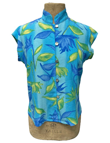 Blue Lagoon Mandarin Collar Tea Timer Top