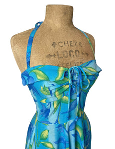 Blue Lagoon 1940s Style Marta Halter Swing Dress Loco Lindo Blue Lagoon 1940s Style Marta Halter Swing Dress Loco Lindo