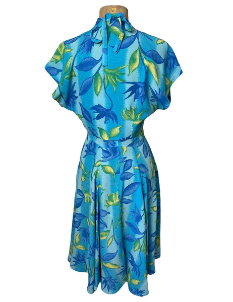 Blue Lagoon 1940s Style Marta Halter Swing Dress