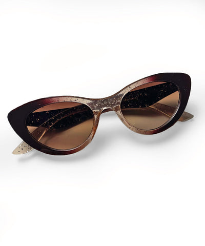 Brown All That Glitters Retro Cat Eye Sunglasses