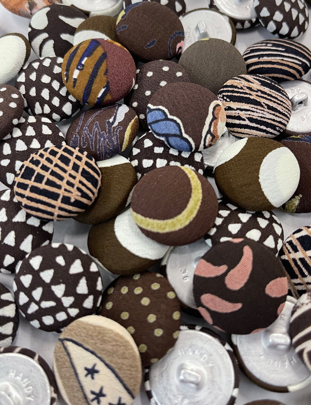 Misc Brown Covered Buttons - Bag of 50 pieces