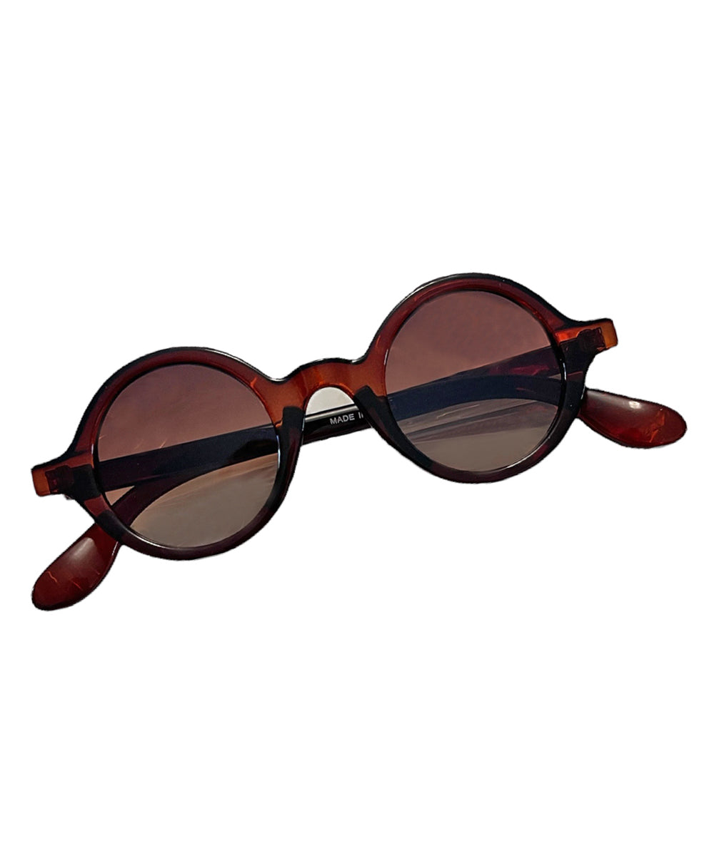 Brown Classic 1940s Style Round Sunglasses – Loco Lindo display picture 3