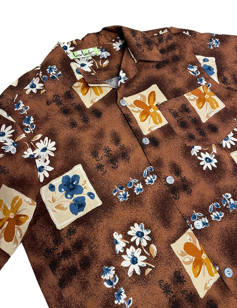 Brown Island Art Soft Rayon Men's Button Up Sonny Shirt