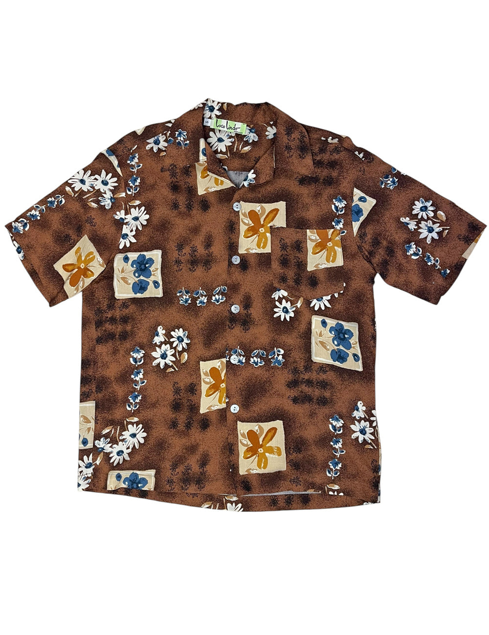 Brown Island Art Soft Rayon Men's Button Up Sonny Shirt