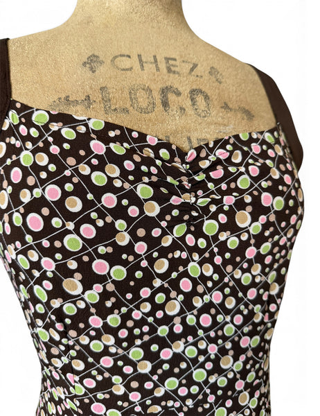 Chocolate Brown Mid Century Dot Mi Amor Dress