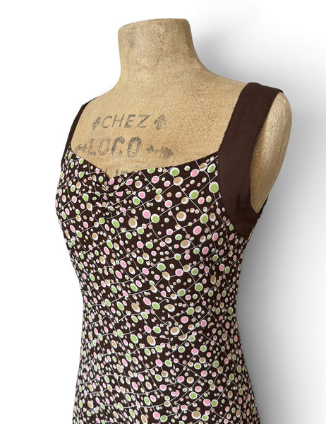Chocolate Brown Mid Century Dot Mi Amor Dress