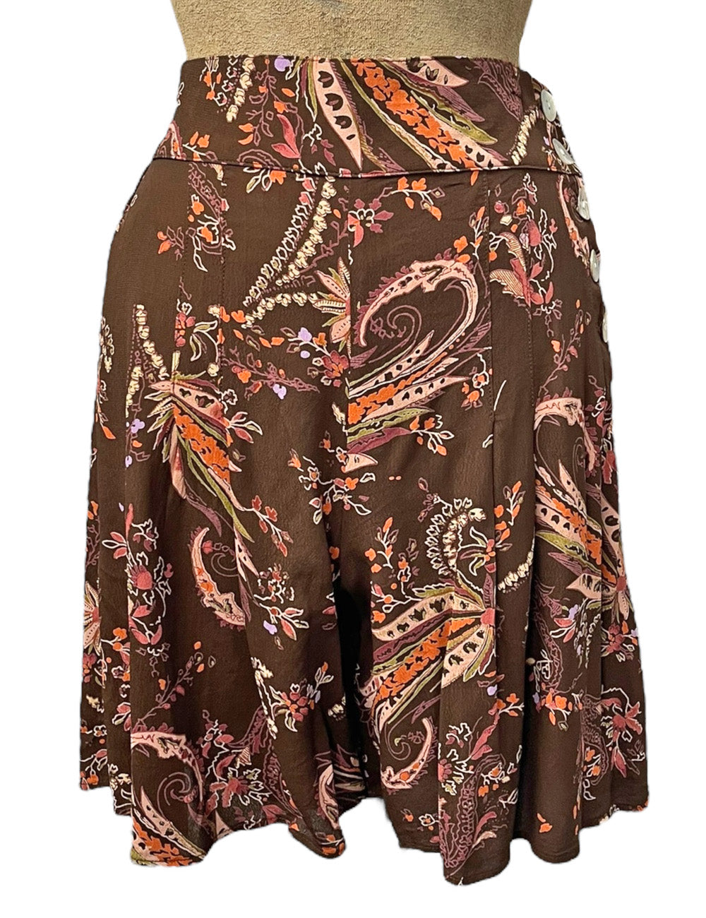 Limited Run Brown Tropical Nouveau Retro High Waisted Shorts