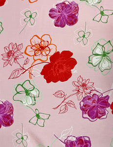 PREORDER - Bubblegum Pink Spring Floral Button Front Retro Margie Dress