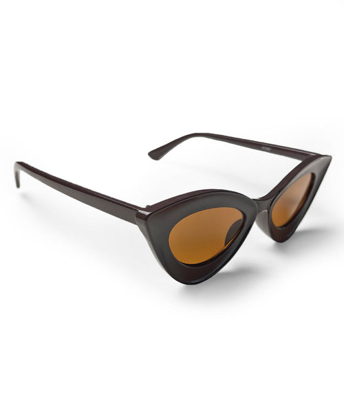 Chocolate Brown Funky 50s Cat Eye Retro Sunglasses
