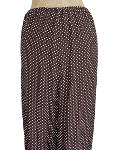 Chocolate Brown Polka Dot 1940s Style High Waisted Palazzo Pants