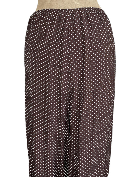 Chocolate Brown Polka Dot 1940s Style High Waisted Palazzo Pants