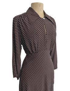 Chocolate Brown Polka Dot Long Sleeve Eleanor Dress