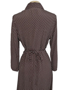 Chocolate Brown Polka Dot Long Sleeve Eleanor Dress