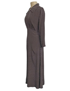 Chocolate Brown Polka Dot Long Sleeve Eleanor Dress