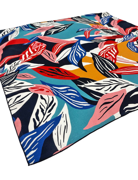 Colorful Tropical Leaves Square Hair & Neck Scarf