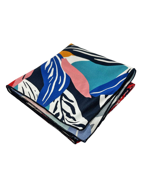 Colorful Tropical Leaves Square Hair & Neck Scarf