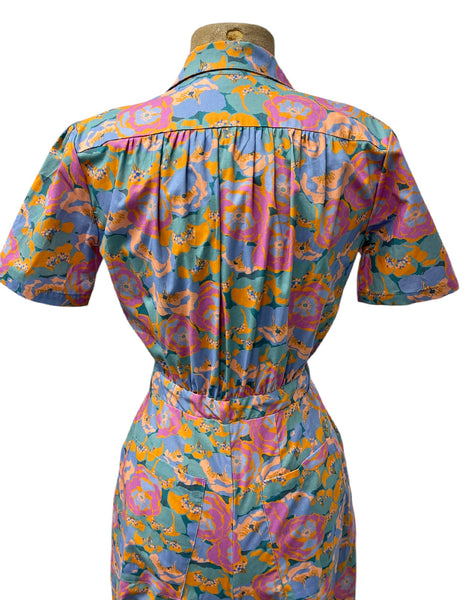 Scout for Loco Lindo Bright Floral Cotton Coveralls - Size Small