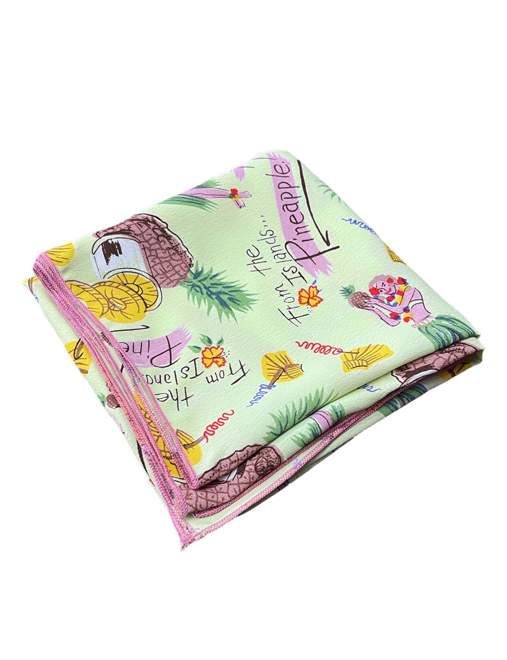 Cool Green Pineapple Princess Square Hair & Neck Scarf