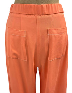 Scout Coral Cotton Twill 1940s High Waist Trail Trouser Pant