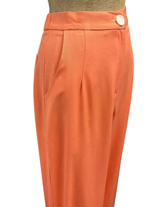 Scout Coral Cotton Twill 1940s High Waist Trail Trouser Pant