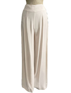 Cream 1940s Style High Waisted Palazzo Pants