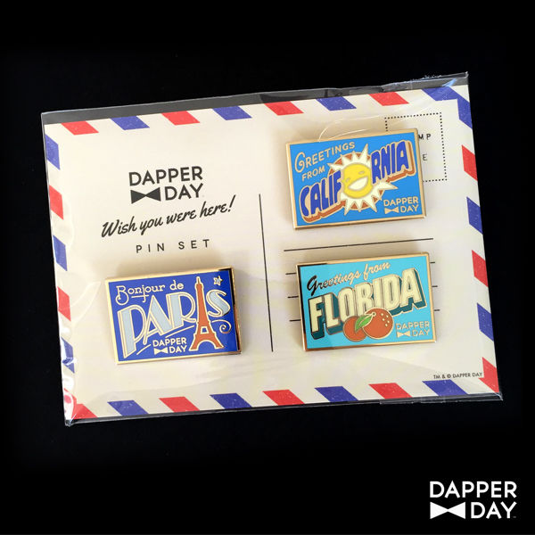 DAPPER DAY Postcard Pin Set - Final Sale