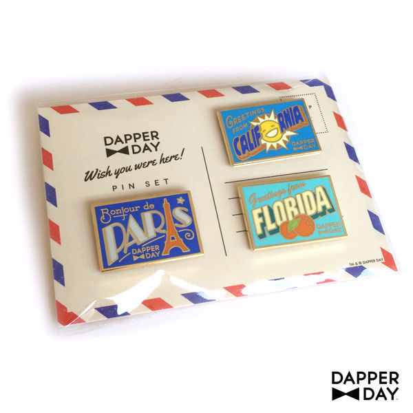 DAPPER DAY Postcard Pin Set - Final Sale