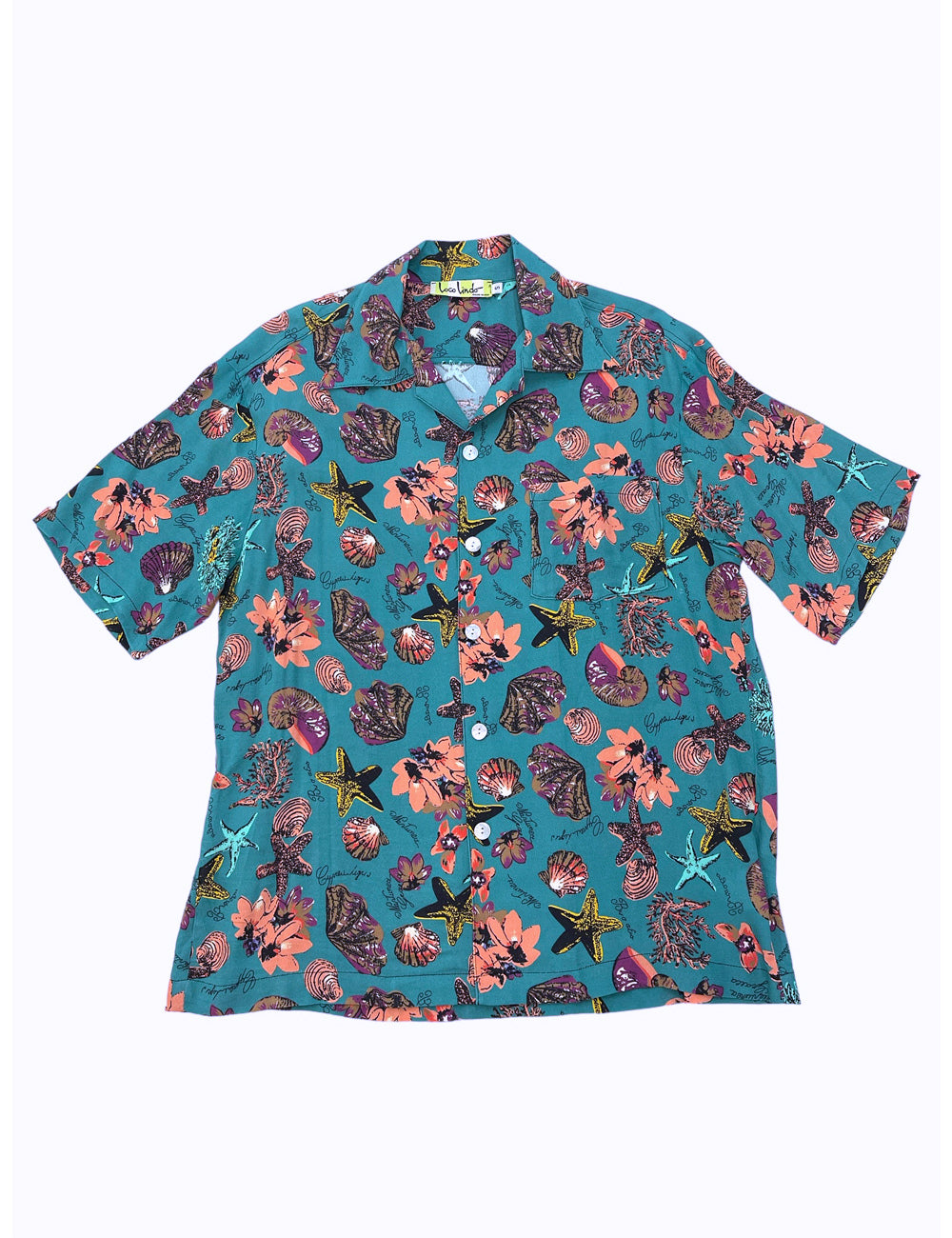 Doris Mayday for Loco Lindo - Teal Star of the Sea Men's Sonny Button Up Shirt