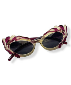 Eggplant & Citron Pretty in Paris Cat Eye Retro Sunglasses