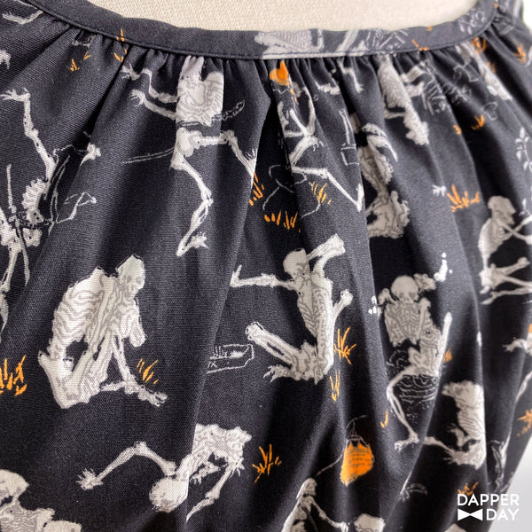 Kyōsai 'Skeletons' Cotton Poplin Fabric - 3 Yards