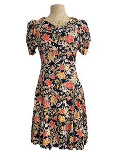 Fall Floral 1930s Style Venice Beach Swing Dress