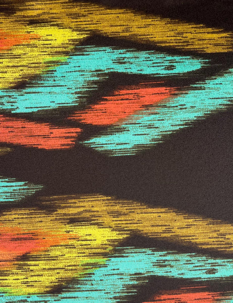 Southwest Autumn Sunset Satin Cascade Wrap Dress