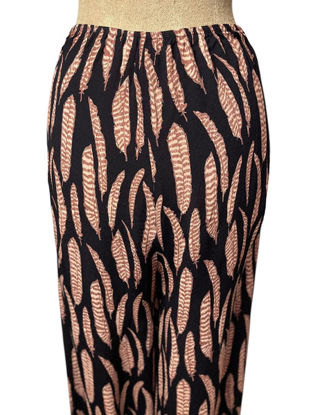 Fall Feathers 1940s Style High Waisted Palazzo Pants