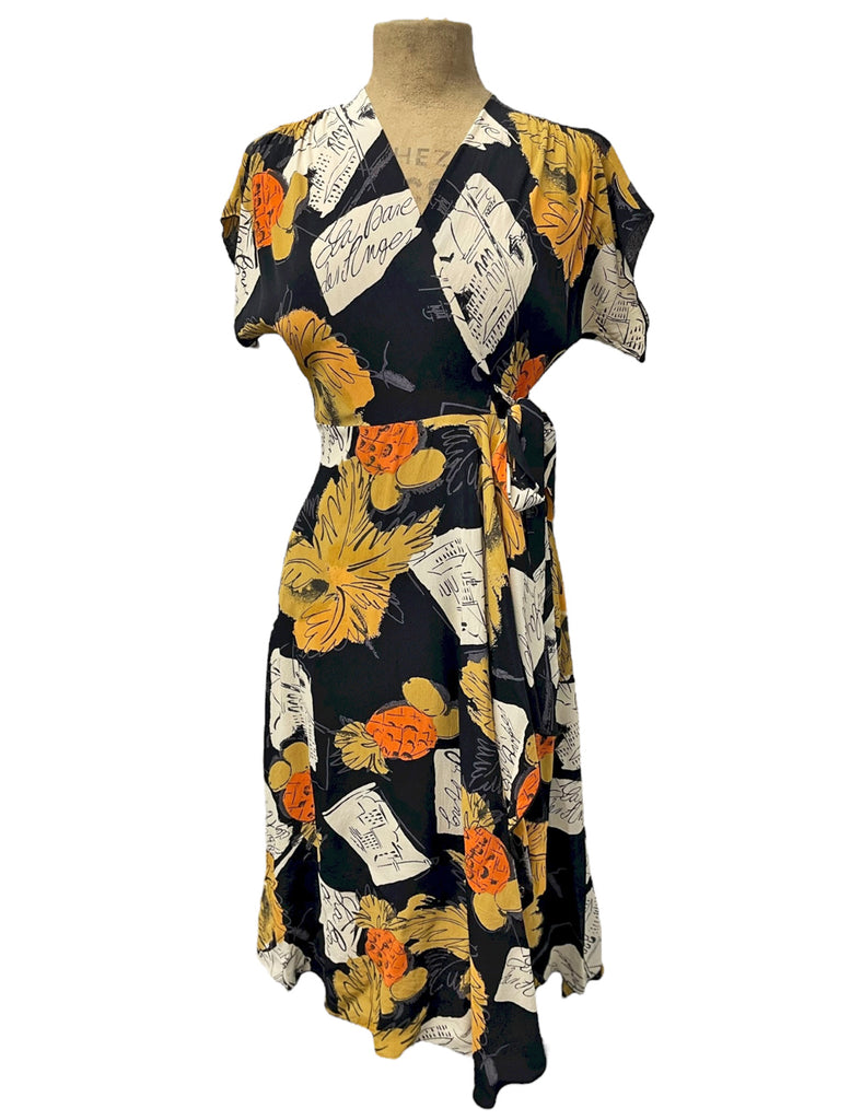 Limited Run - Autumn in Paris Cascade Wrap Dress Loco Lindo Limited Run - Autumn in Paris Cascade Wrap Dress Loco Lindo