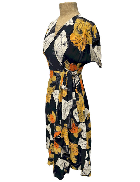 Limited Run - Autumn in Paris Cascade Wrap Dress
