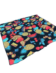 Black Farmer's Market Fruit Square Hair & Neck Scarf