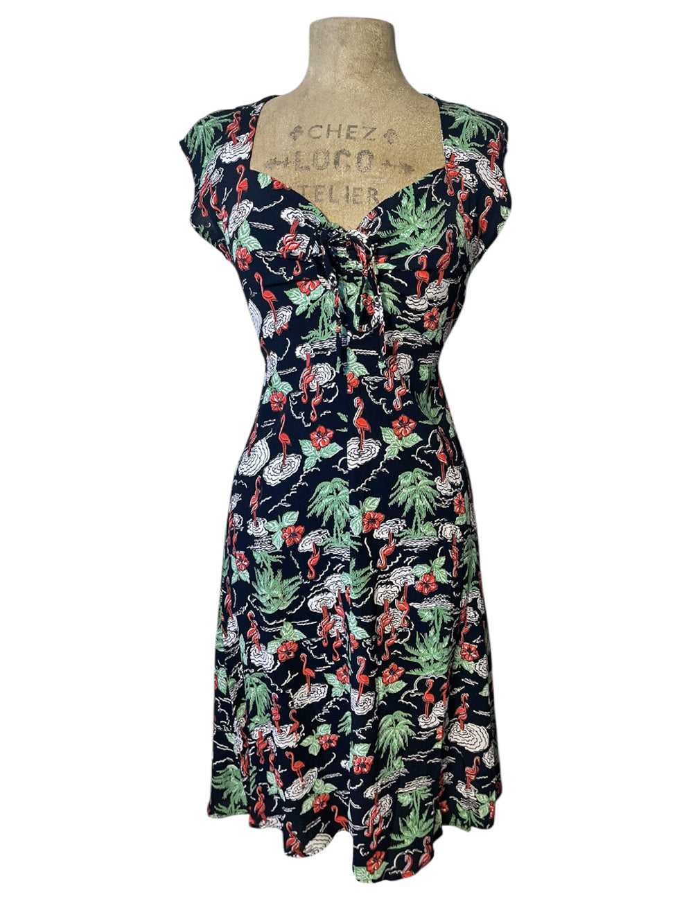 Flamingo Frenzy Retro Jitterbug Dress