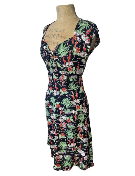 Flamingo Frenzy Retro Jitterbug Dress