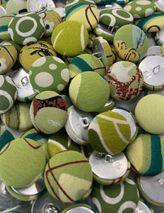 Shades of Green Covered Buttons - Bag of 50 pieces
