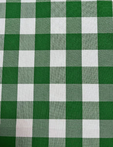Green Cotton Gingham Scrap Fabric - 2 yds
