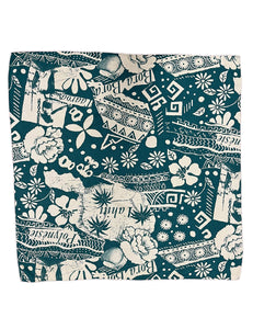 Green South Seas Square Hair & Neck Scarf