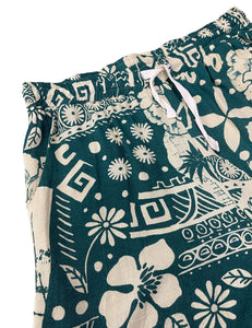 Green South Seas Mens Unisex Retro Cabana Shorts