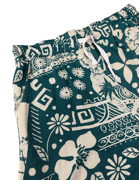 Green South Seas Mens Unisex Retro Cabana Shorts