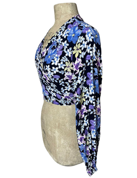 Hawaiian Nights Floral Babaloo  Bell Sleeve Wrap Top