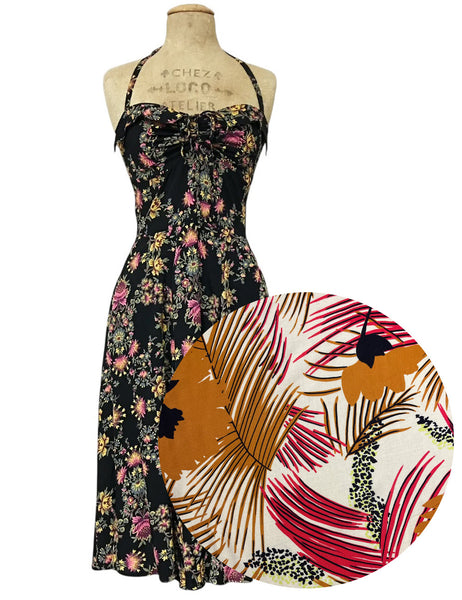 PREORDER - Island Sunset Vintage Style Marta Halter Swing Dress