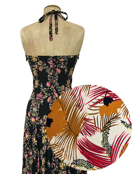 PREORDER - Island Sunset Vintage Style Marta Halter Swing Dress