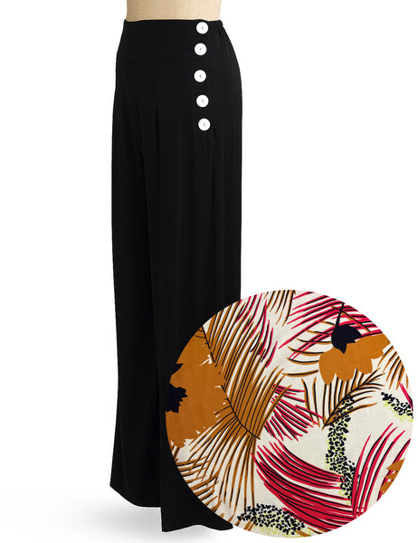 PREORDER - Island Sunset 1940s Style High Waisted Palazzo Pants