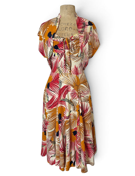 Island Sunset Vintage Style Marta Halter Swing Dress